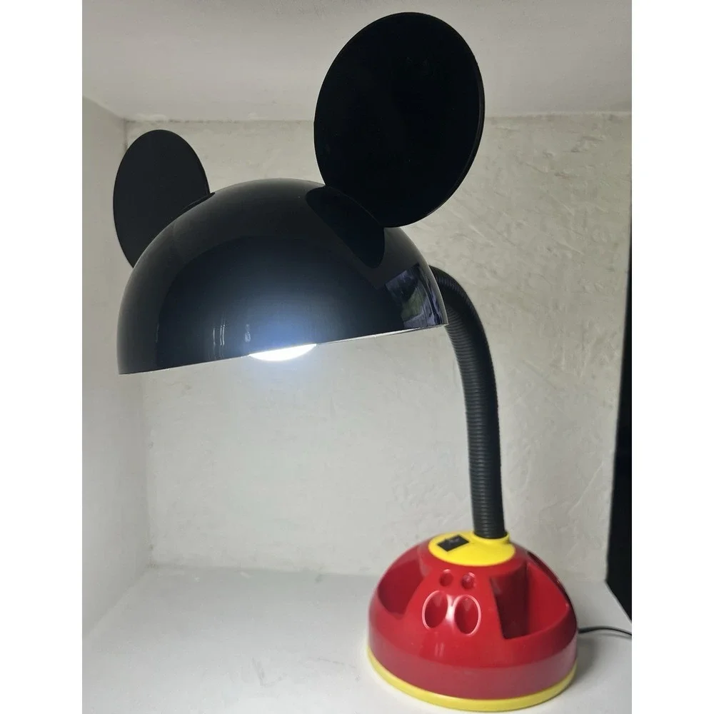 Vintage Disney Mickey Mouse Adjustable Gooseneck Desk Lamp with storage Carousel